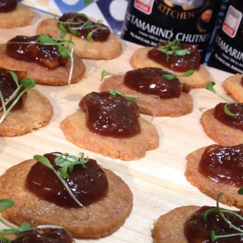 Tamarind chutney on parmesan shortbread2