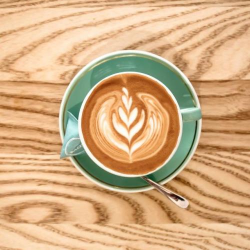 over head shot of mojo coffee on table