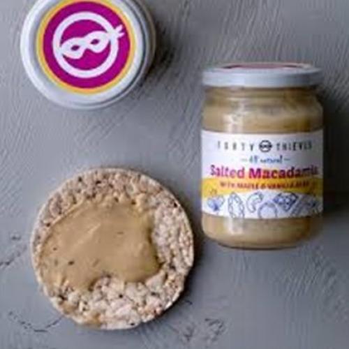 salted macadamia maple syrup vanilla bean