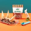 Hazelnut almond cacao granola with dessert