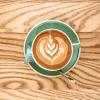 over head shot of mojo coffee on table