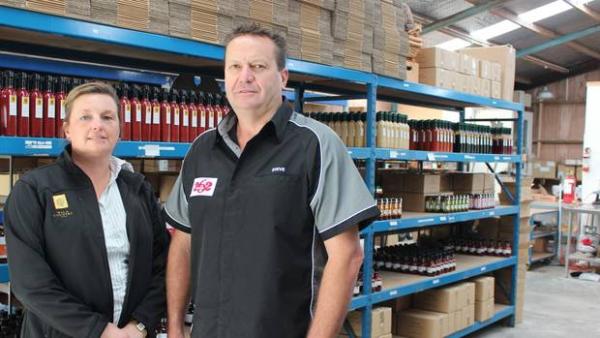 Angelique and Stephen in their warehouse
