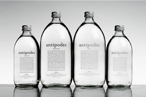 antipodes water glass bottle small and large domestic shipping USA