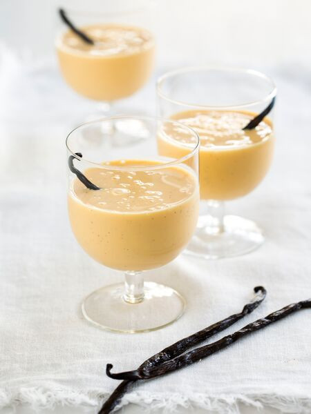 vanilla custard with Heilala Vanilla beans pods extract essence sugar syrup
